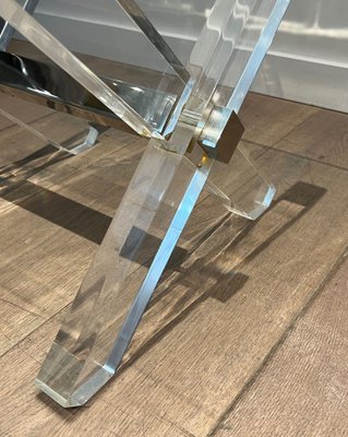 Acrylic Glass and Chrome Side Tables, 1970s, Set of 2-BA-1706060