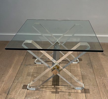 Acrylic Glass and Chrome Side Tables, 1970s, Set of 2-BA-1706060