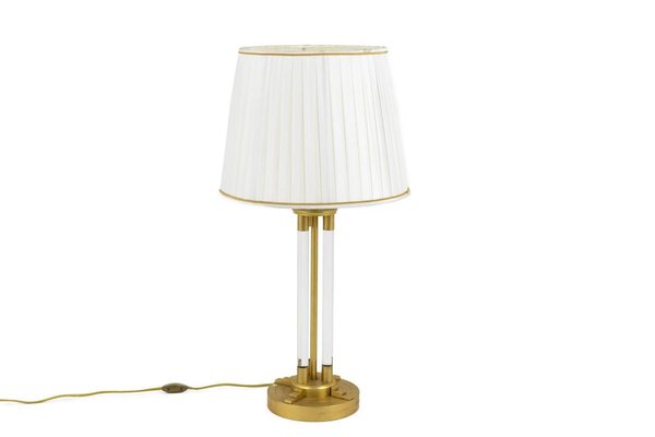 Acrylic Glass and Gilt Bronze Lamp, 1940s-CEJ-626760