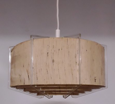 Acrylic Glass and Plastic Coated Slats Ceiling Lamp, 1970s-HOI-1180464