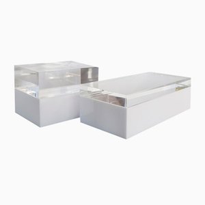 Acrylic Glass Boxes by Alessandro Albrizzi, 1990s, Set of 2-CC-1533088