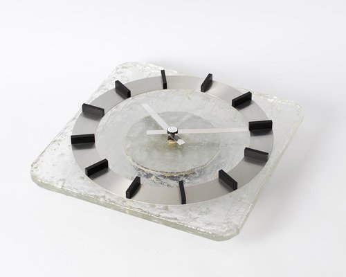 Acrylic Glass & Brushed Aluminium Wall Clock from Kienzle, 1970s-IXK-1185284