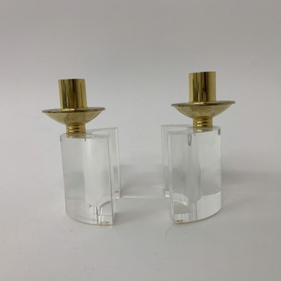 Acrylic Glass Candleholders, 1970s, Set of 2-BGP-1338636