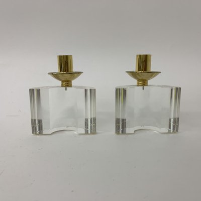 Acrylic Glass Candleholders, 1970s, Set of 2-BGP-1338636