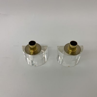 Acrylic Glass Candleholders, 1970s, Set of 2-BGP-1338636