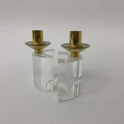 Acrylic Glass Candleholders, 1970s, Set of 2-BGP-1338636