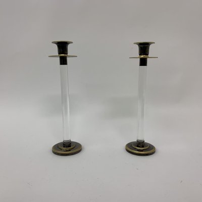 Acrylic Glass Caravell Candle Sticks, 1970s, Set of 2-BGP-1223837