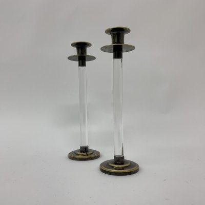 Acrylic Glass Caravell Candle Sticks, 1970s, Set of 2-BGP-1223837