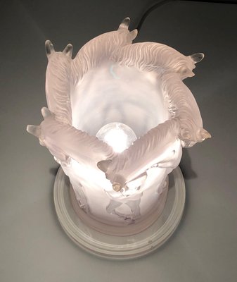 Acrylic Glass Horses Lamp in the the style of Lalique-BA-1365380