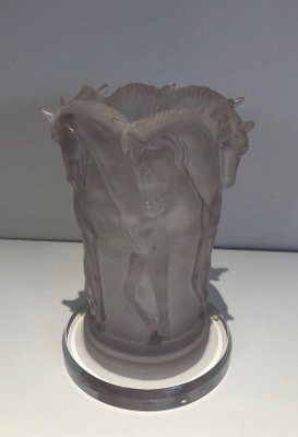 Acrylic Glass Horses Lamp in the the style of Lalique-BA-1365380