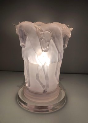 Acrylic Glass Horses Lamp in the the style of Lalique-BA-1365380