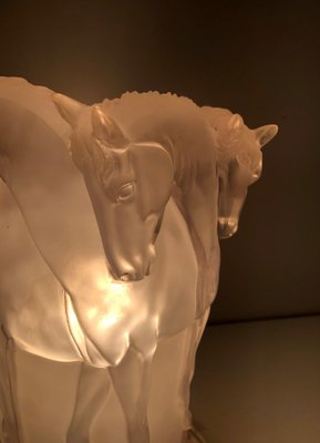 Acrylic Glass Horses Lamp in the the style of Lalique-BA-1365380