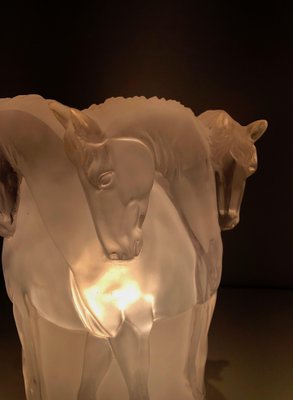 Acrylic Glass Horses Lamp in the the style of Lalique-BA-1365380