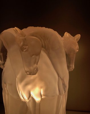 Acrylic Glass Horses Lamp in the the style of Lalique-BA-1365380