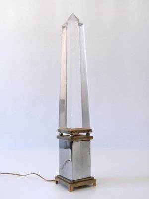 Acrylic Glass Obelisk Table Lamps by Sandro Petti for Maison Jansen, France, Set of 2-WPT-1007487