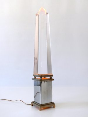 Acrylic Glass Obelisk Table Lamps by Sandro Petti for Maison Jansen, France, Set of 2-WPT-1007487