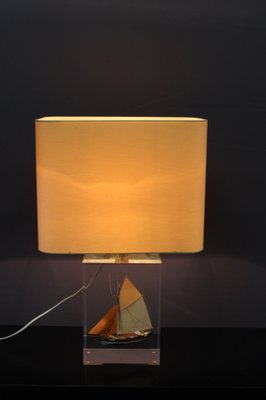 Acrylic Glass Table Lamp with Inclusion of Sails, 1980s-BCR-1279502