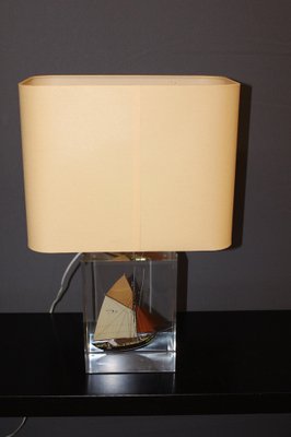 Acrylic Glass Table Lamp with Inclusion of Sails, 1980s-BCR-1279502