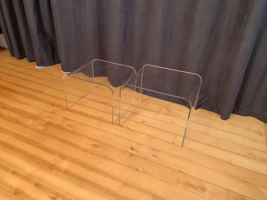 Acrylic Glass Tables, France, 1970s, Set of 2-VQM-1436263