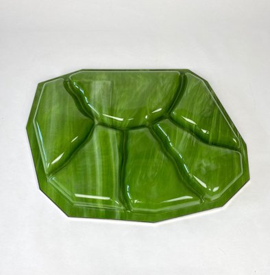 Acrylic Marble Effect & Green Chrome Centerpiece, Italy, 1970s-LYQ-1171534