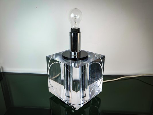 Acrylic Table Lamp by Felice Antonio Botta, Italy, 1970s-LYQ-1171648