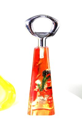 Acrylic Thermometer, Bottle Opener, and Hourglass Set, 1950s, Set of 3-ZWH-541270