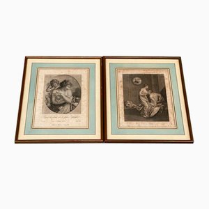 Adams, Roman Charity, 19th Century, Engravings, Framed, Set of 2-QKG-1357188