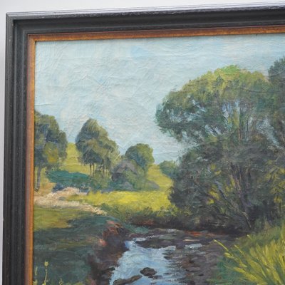 Adelbert Wimmenauer, Impressionist Landscape, 1890s, Oil on Canvas, Framed-RST-1369592