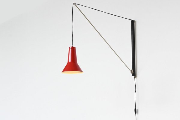 Adjustable Arc Wall Lamp by W. Hagoort for Hagoort, the Netherlands, 1960s-BXV-1818729