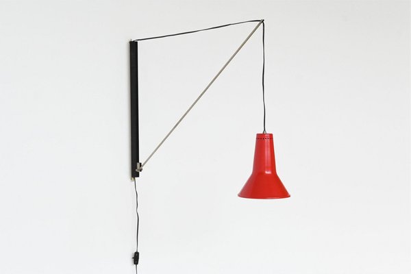 Adjustable Arc Wall Lamp by W. Hagoort for Hagoort, the Netherlands, 1960s-BXV-1818729