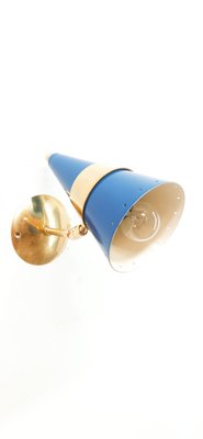 Adjustable Blue & Gold Cone Wall Lamp-QLH-1326278