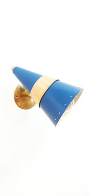 Adjustable Blue & Gold Cone Wall Lamp-QLH-1326278