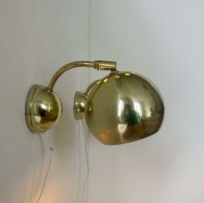 Adjustable Brass Wall Lights, Sweden, 1970, Set of 2-KAI-2035482