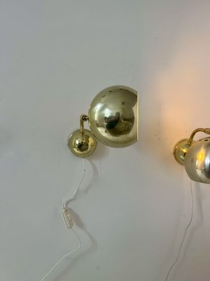 Adjustable Brass Wall Lights, Sweden, 1970, Set of 2-KAI-2035482