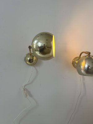 Adjustable Brass Wall Lights, Sweden, 1970, Set of 2-KAI-2035482