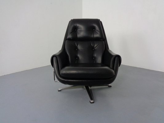 Adjustable Danish Leather Swivel Chair by Gustav Thams, 1960s-RDW-1161252