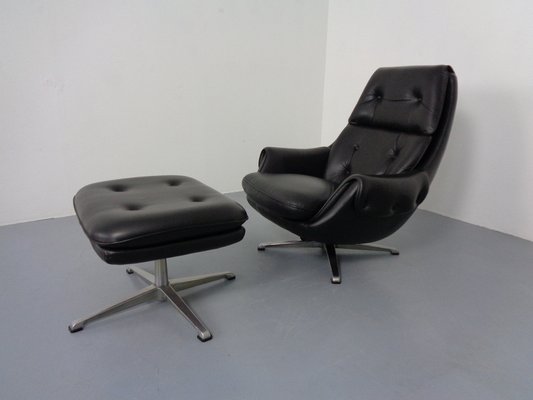 Adjustable Danish Leather Swivel Chair by Gustav Thams, 1960s-RDW-1161252