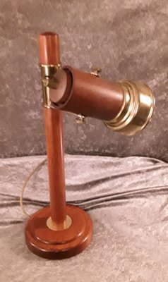 Adjustable Desk Lamp in Mahogany and Brass, 1980s-HOI-1764773