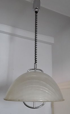 Adjustable Double Flame Ceiling Lamp with Chrome Metal Mount, 1970s-HOI-933103