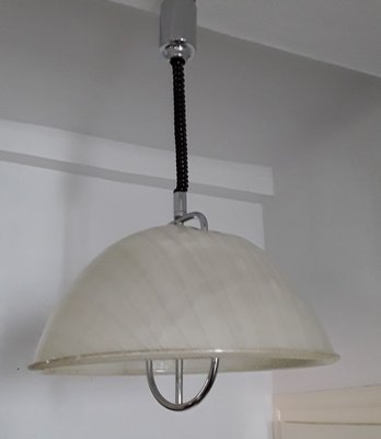 Adjustable Double Flame Ceiling Lamp with Chrome Metal Mount, 1970s-HOI-933103