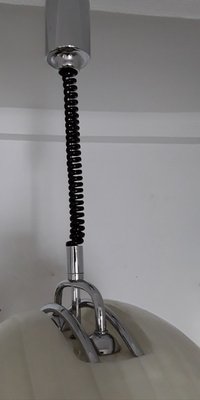 Adjustable Double Flame Ceiling Lamp with Chrome Metal Mount, 1970s-HOI-933103