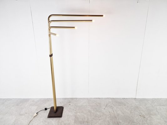 Adjustable Floor Lamps in Brass attributed to Goffredo Reggiani, Italy, 1970s, Set of 2-IRH-1396125