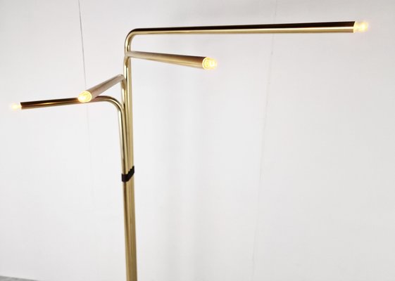 Adjustable Floor Lamps in Brass attributed to Goffredo Reggiani, Italy, 1970s, Set of 2-IRH-1396125