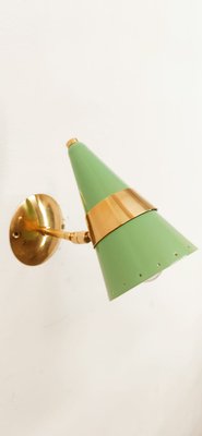 Adjustable Green & Gold Cone Wall Lamp-QLH-1326275