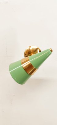 Adjustable Green & Gold Cone Wall Lamp-QLH-1326275