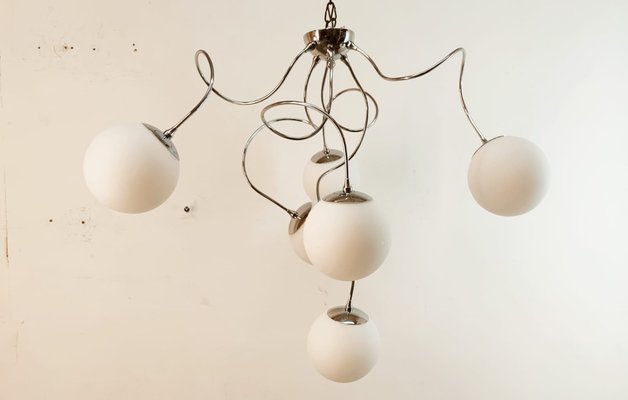 Adjustable Hanging Lamp with White Sphere Glass-QLH-1768338