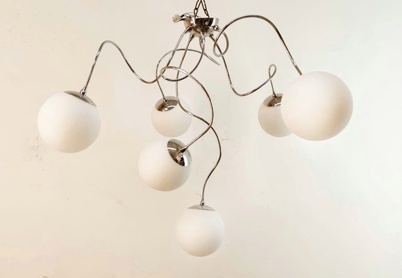 Adjustable Hanging Lamp with White Sphere Glass-QLH-1768338