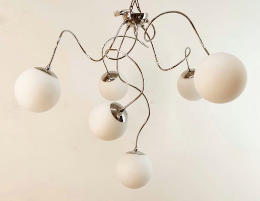 Adjustable Hanging Lamp with White Sphere Glass-QLH-1768338