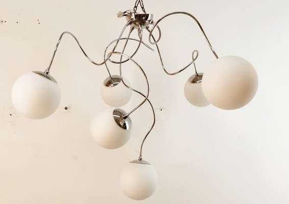 Adjustable Hanging Lamp with White Sphere Glass-QLH-1768338