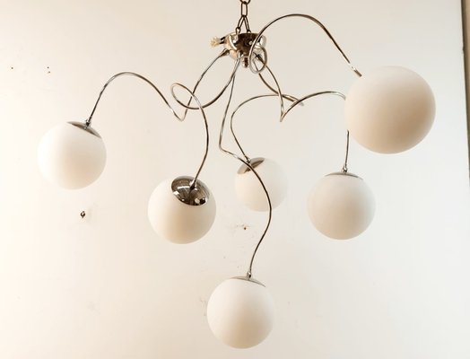 Adjustable Hanging Lamp with White Sphere Glass-QLH-1768338